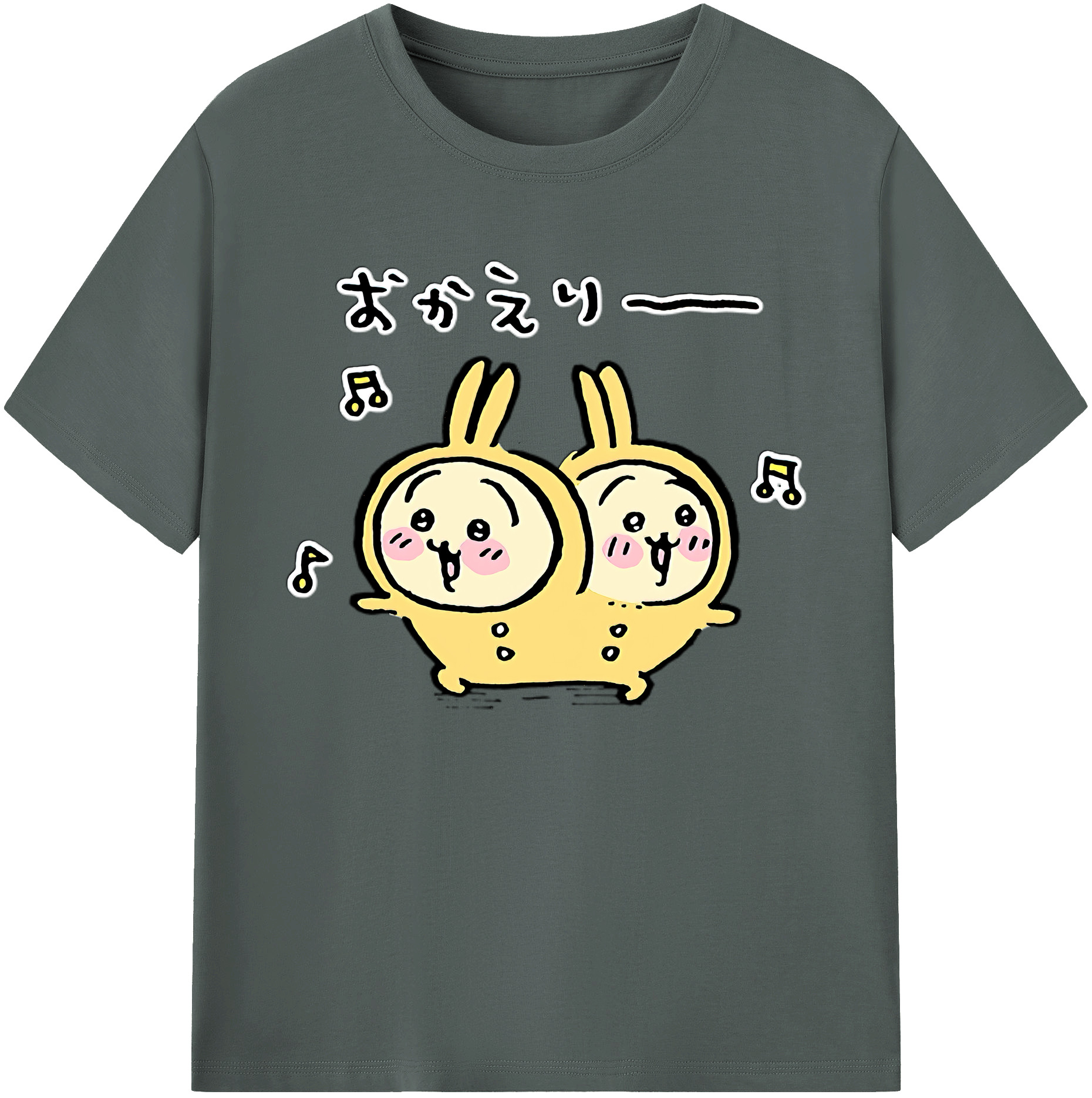 （画像用） ちいかわ うさぎ Chii-kawa usagi 綿100％ メンズ半袖Tシャツ｜肌触りやわらか＆通気性